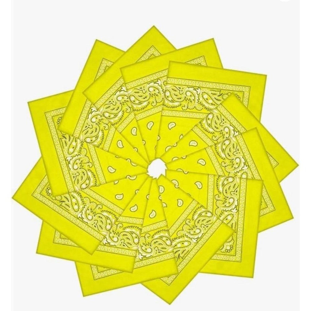 NEW Bandanas - paisley yellow - bundle of 10!